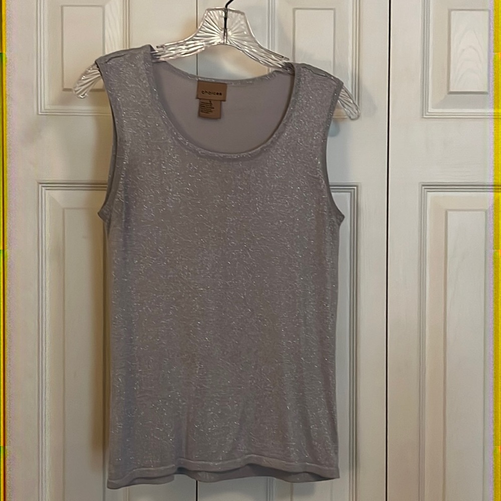 Choices Sparkle Gray Sleeveless Top